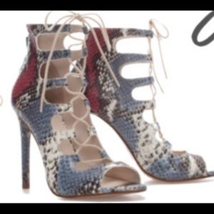 Zara snake skin lace up sandal